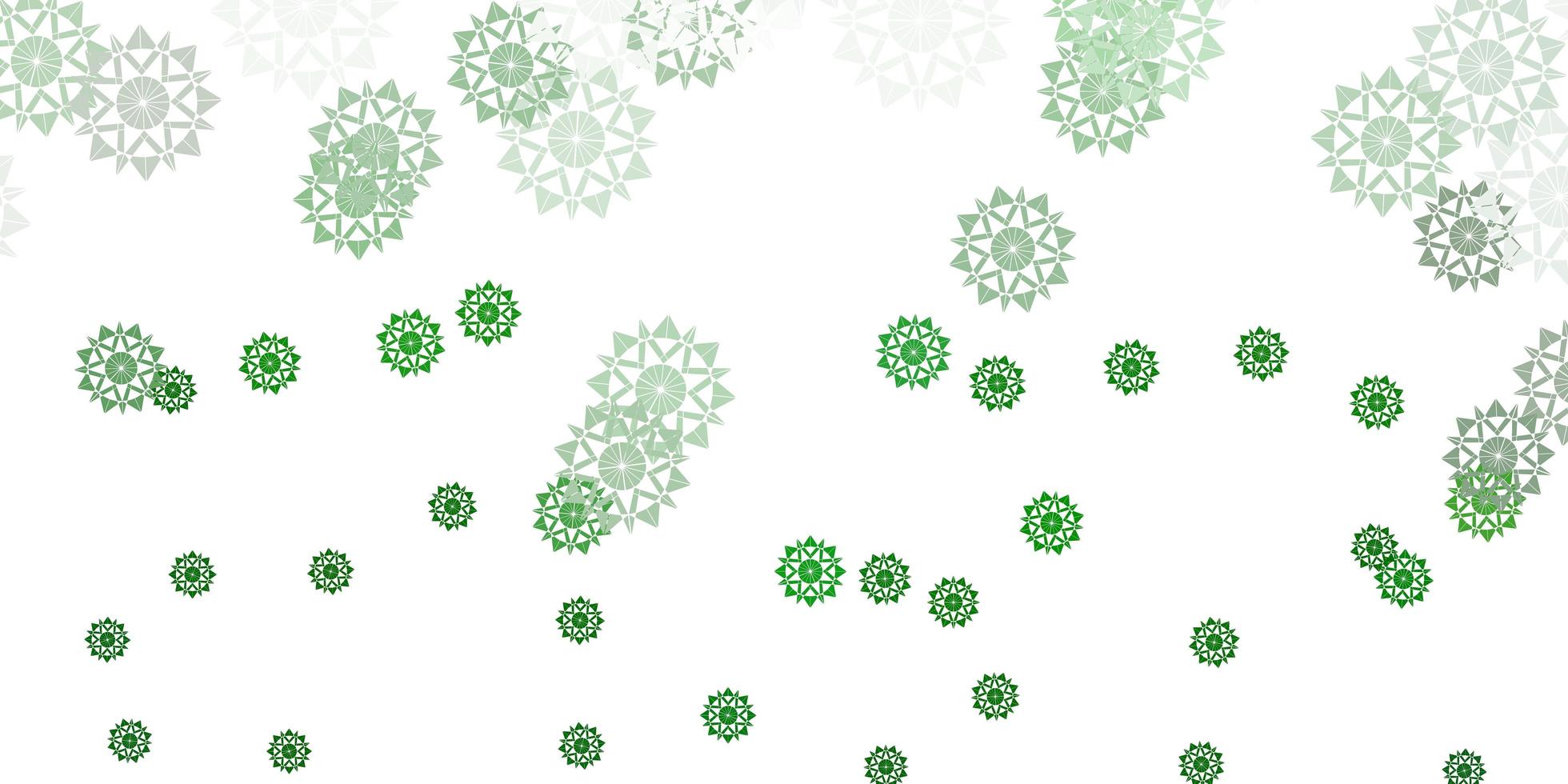 Light green vector layout with beautiful snowflakes.