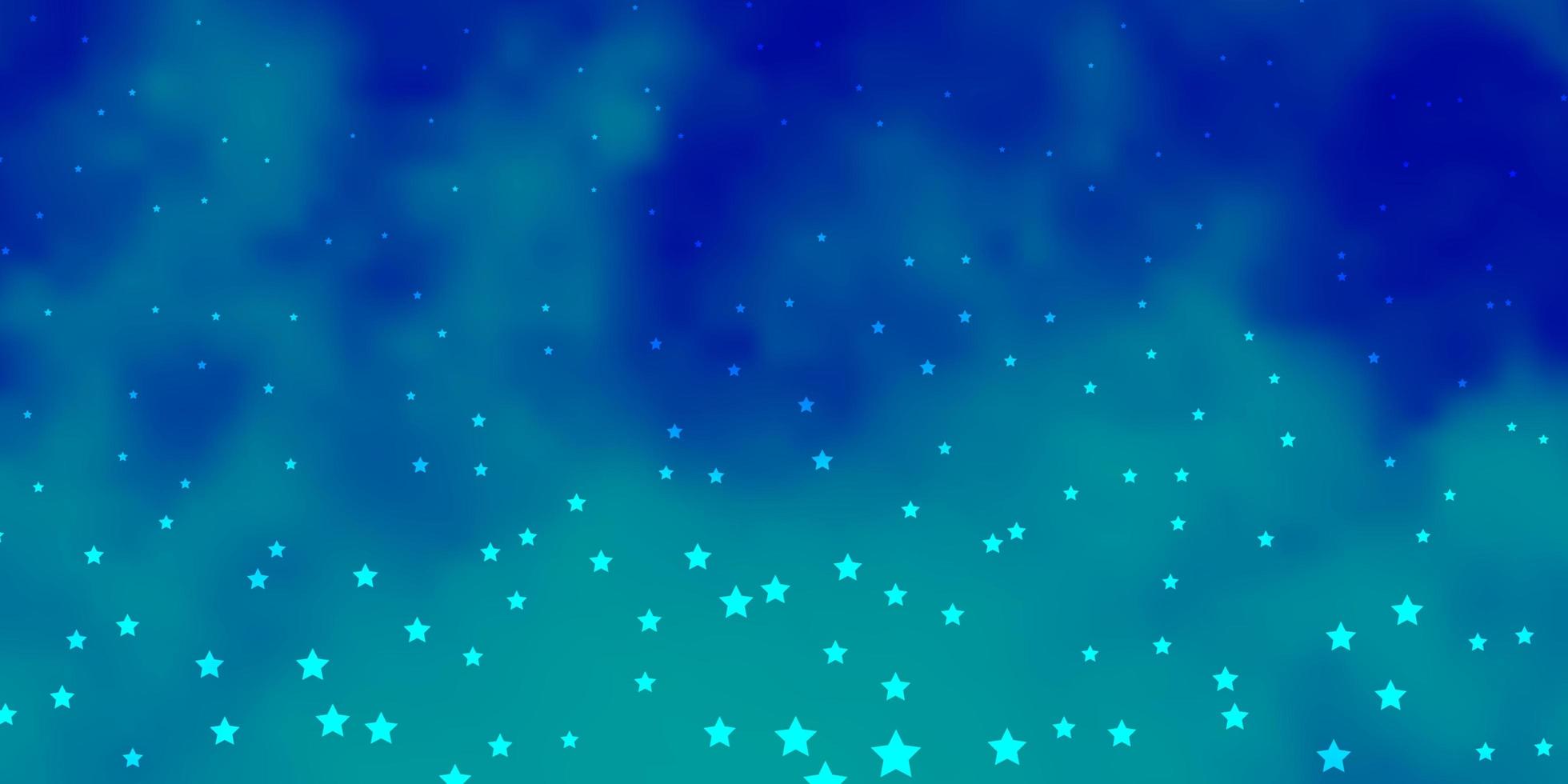 Dark BLUE vector background with colorful stars.