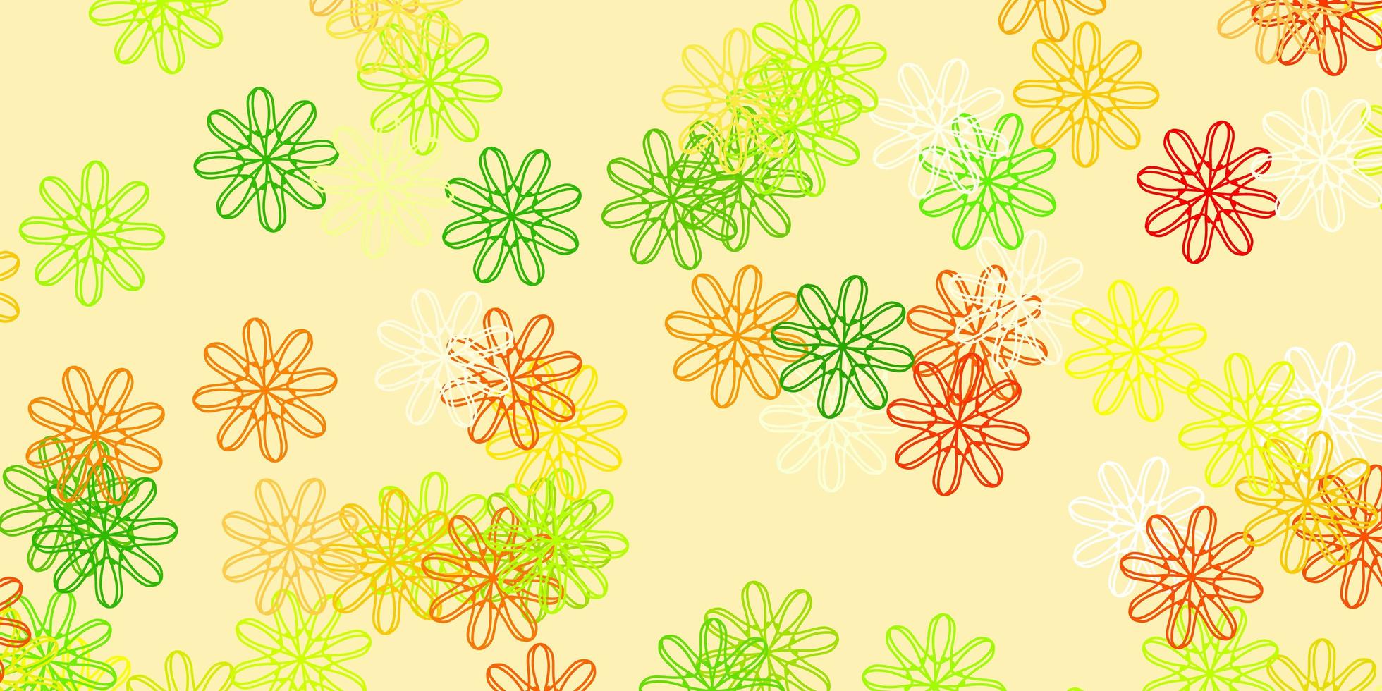 Light Green, Red vector natural artwork with flowers.