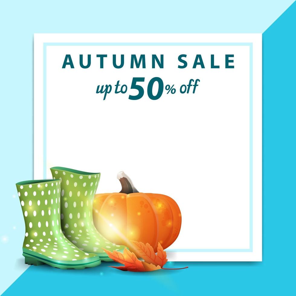 Autumn sale, template in the form of a sheet of paper vector