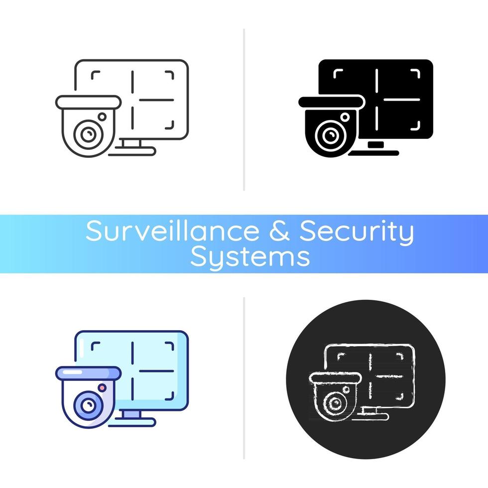 CCTV monitor icon vector