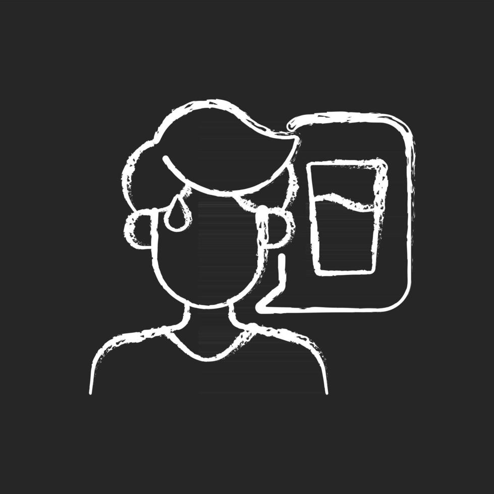 Thirst chalk white icon on dark background vector