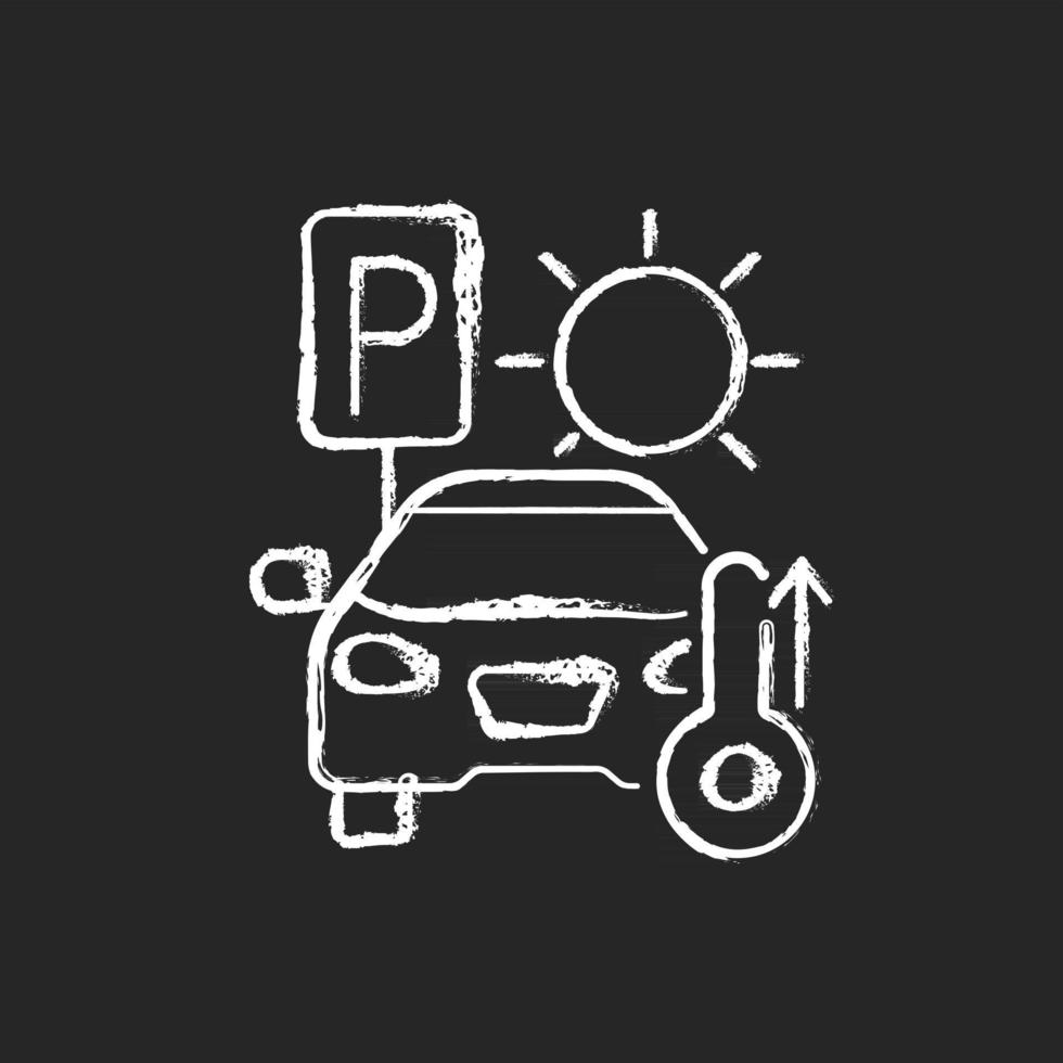 Not staying in parked car chalk white icon on dark background vector