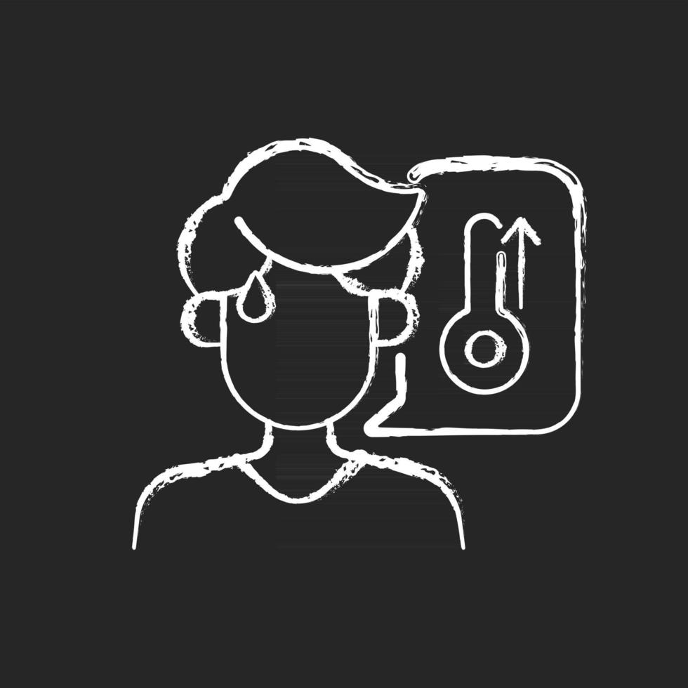 High body temperature chalk white icon on dark background vector