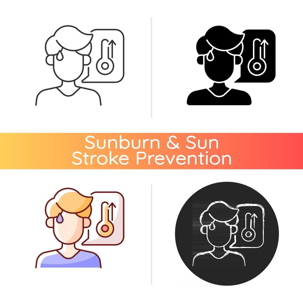 High body temperature icon vector