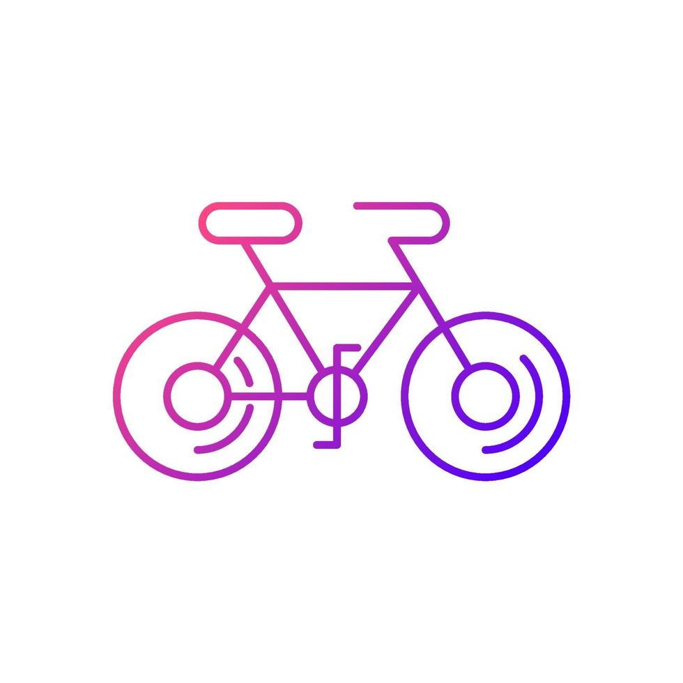 icono de vector lineal degradado de bicicleta.