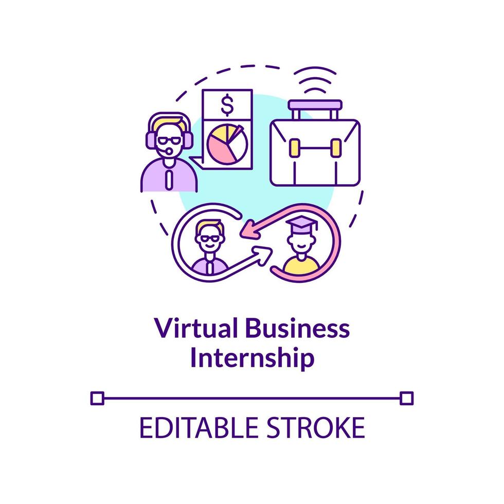 Virtual business internship concept icon vector