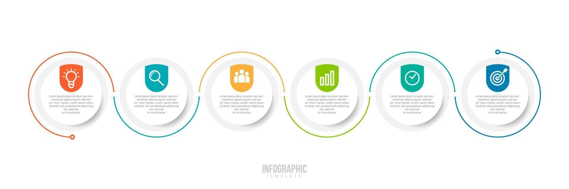 Business Concept with 6 Options, Steps or Processes vector