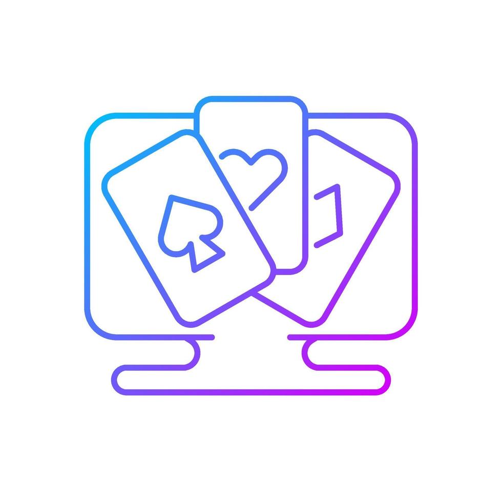Card game gradient linear vector icon