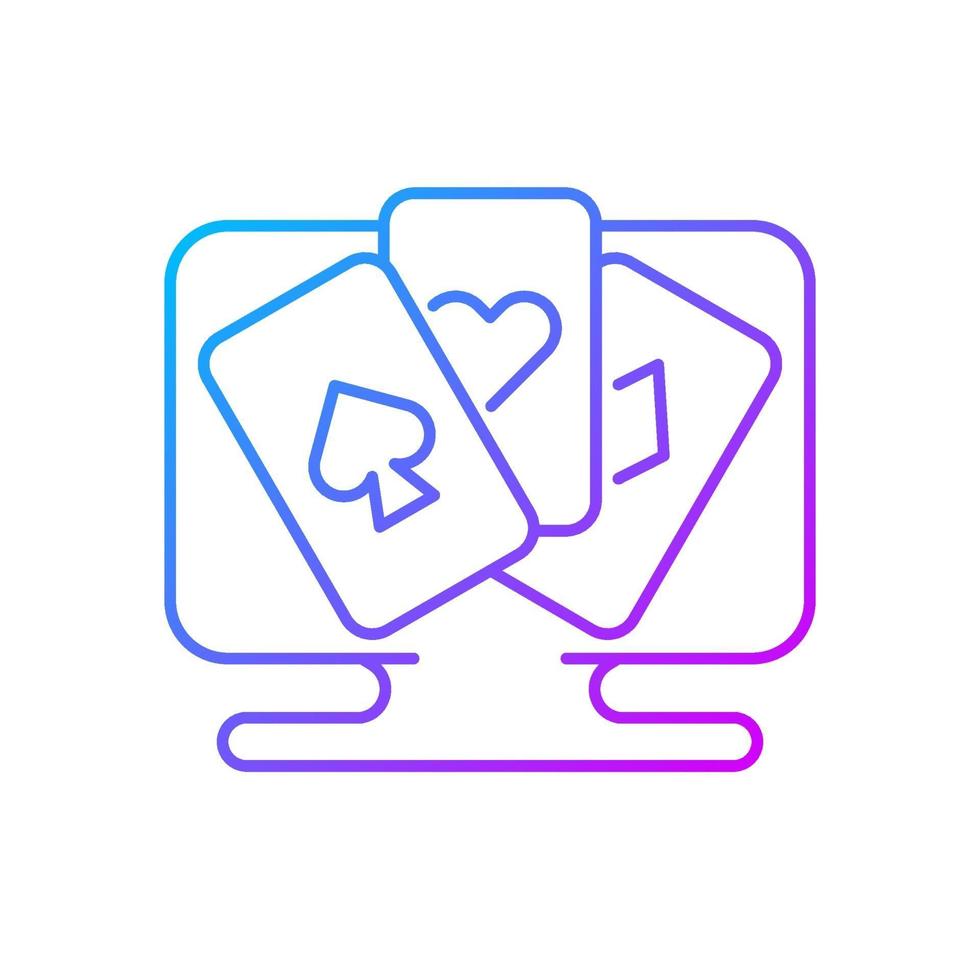 icono de vector lineal degradado de juego de cartas