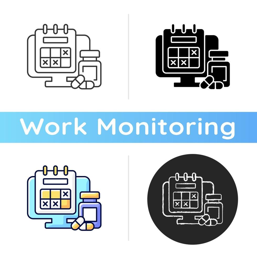 Tracking sick leave time icon vector
