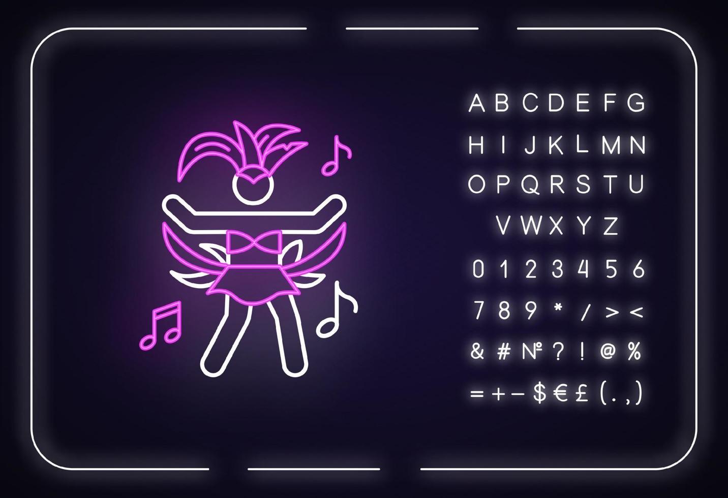 Dancing lady neon light icon vector