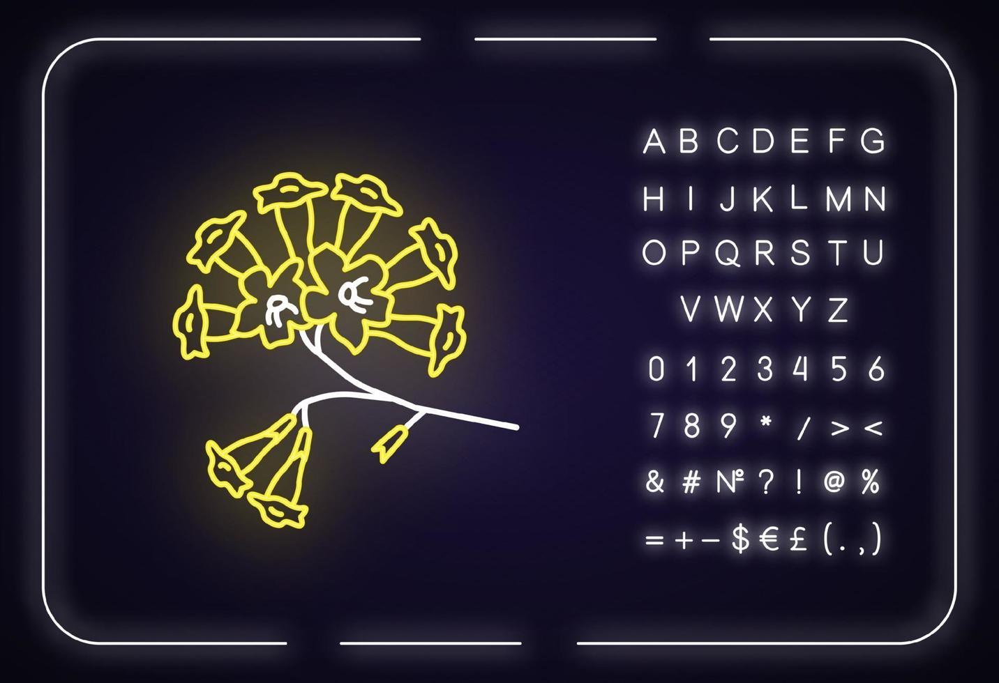 icono de luz de neón de plumeria vector