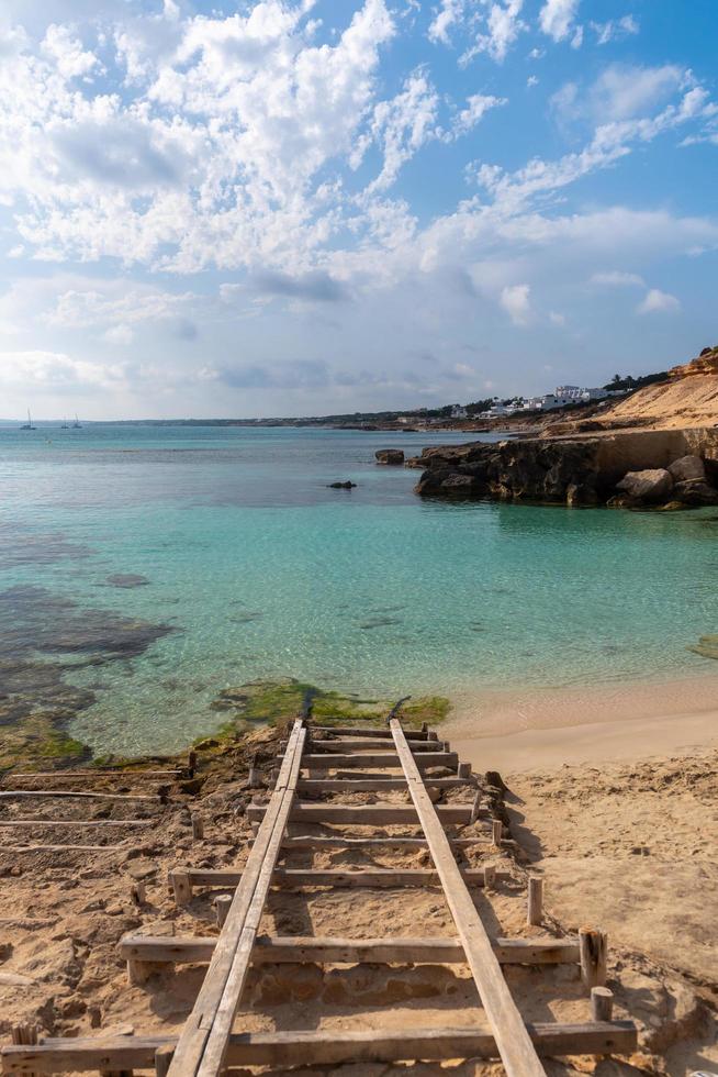 Formentera beach of Calo d es Mort in Balearic Islands photo