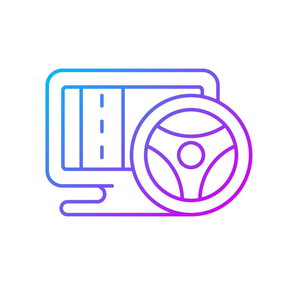 Vehicle simulation gradient linear vector icon