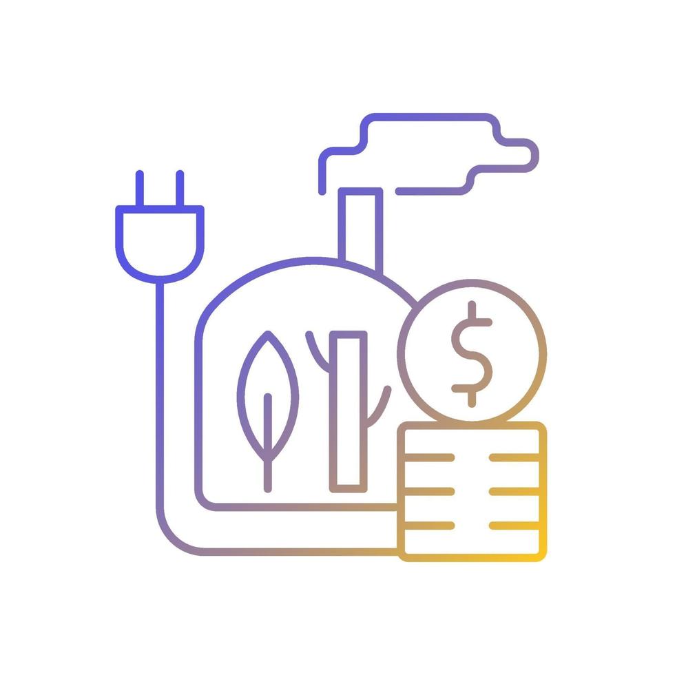 Biomass energy price gradient linear vector icon