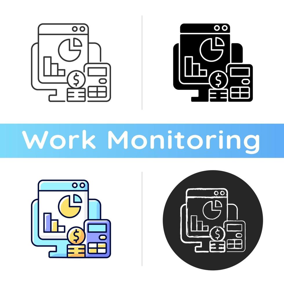 Cost management icon vector