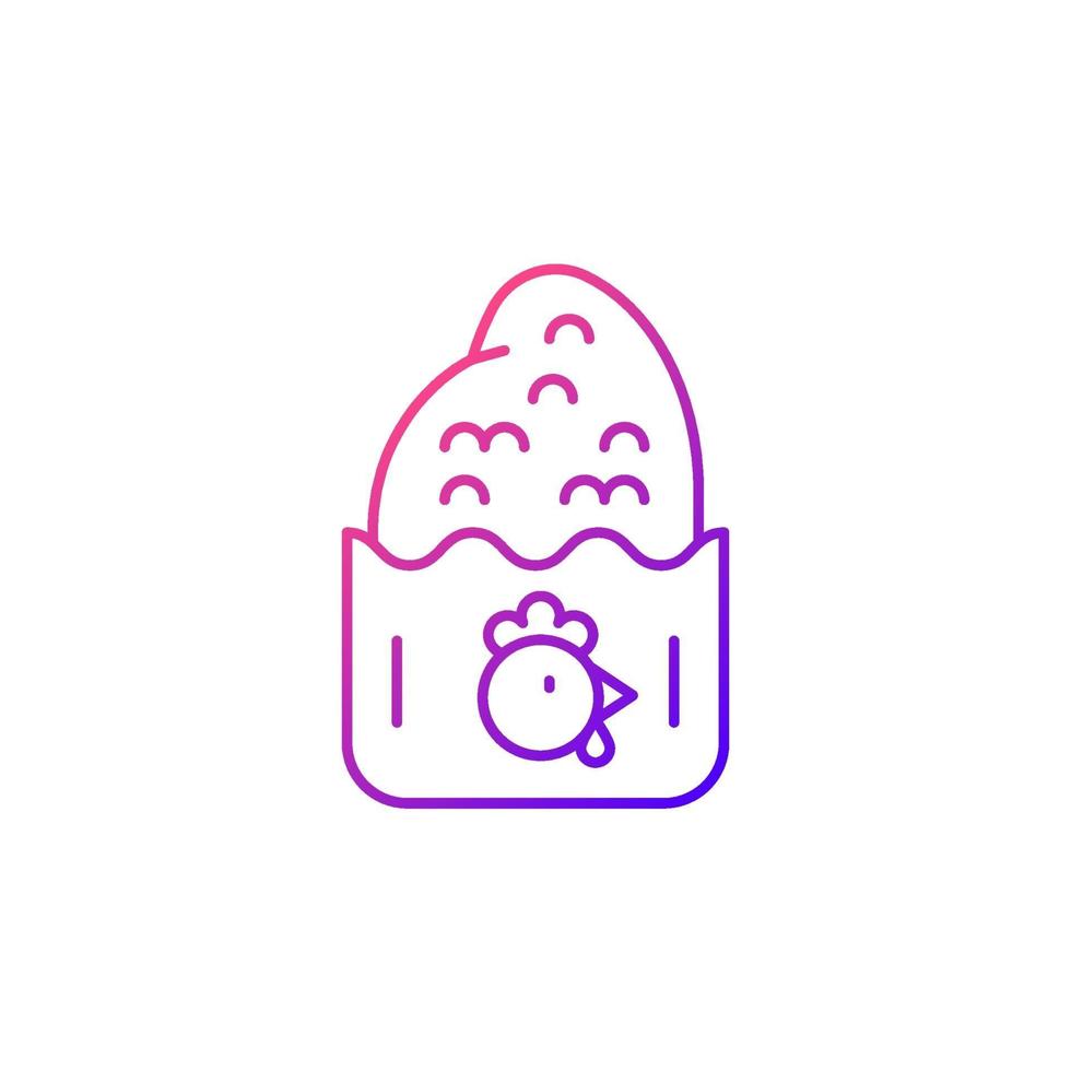 Crispy chicken cutlet gradient linear vector icon.