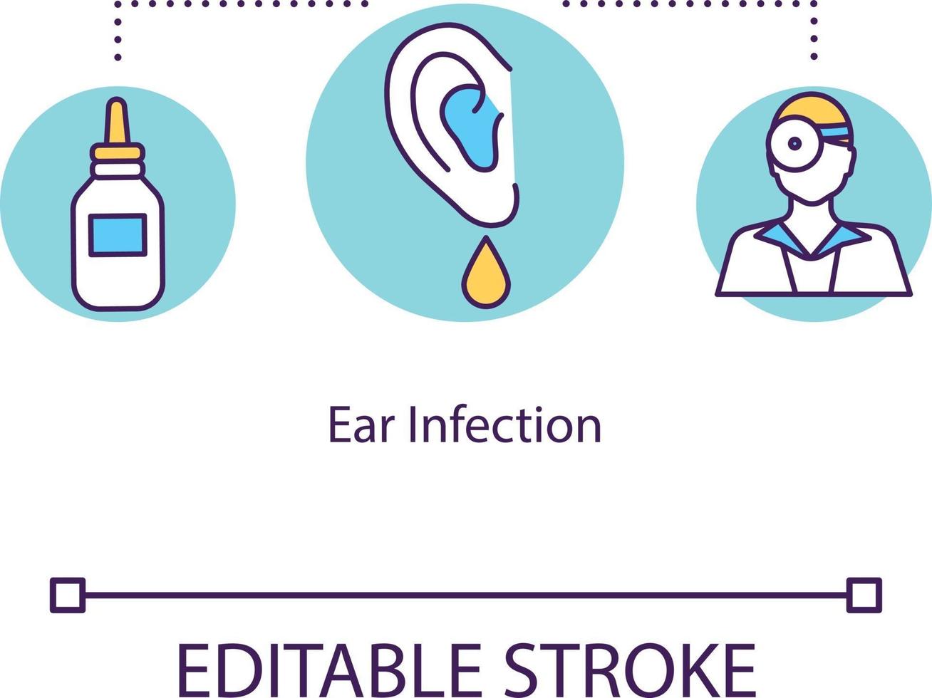 Ear infection concept icon vector