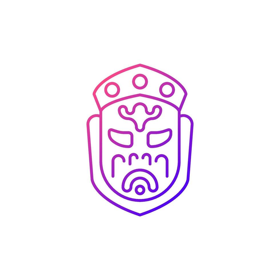 Ghost mask museum gradient linear vector icon.