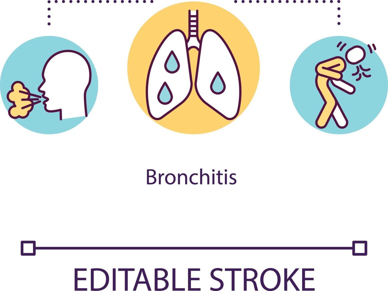 icono del concepto de bronquitis vector