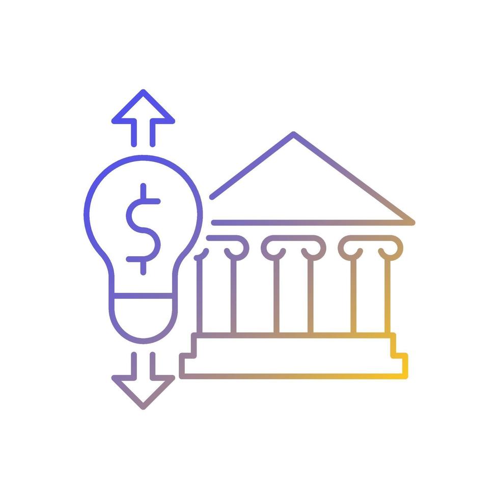 Government energy price regulation gradient linear vector icon