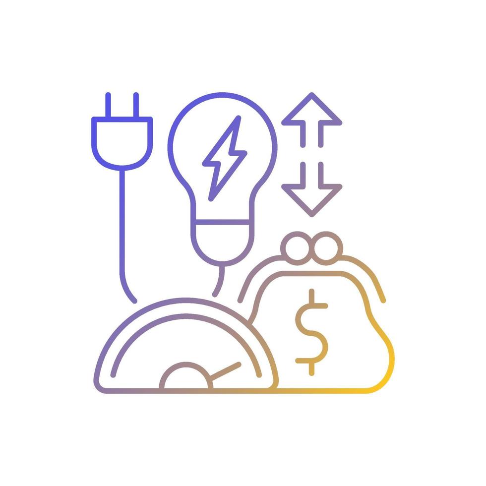 Energy efficiency program gradient linear vector icon