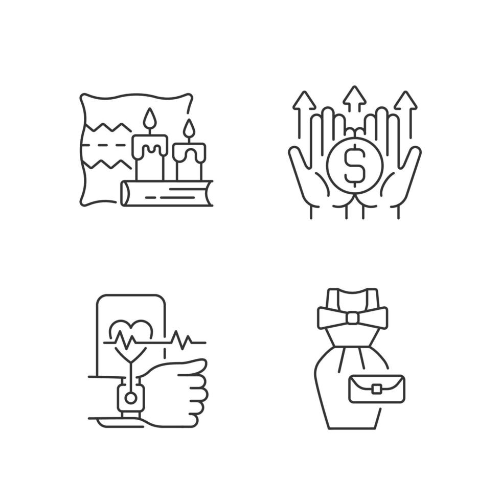 Lifestyle tendencies linear icons set vector