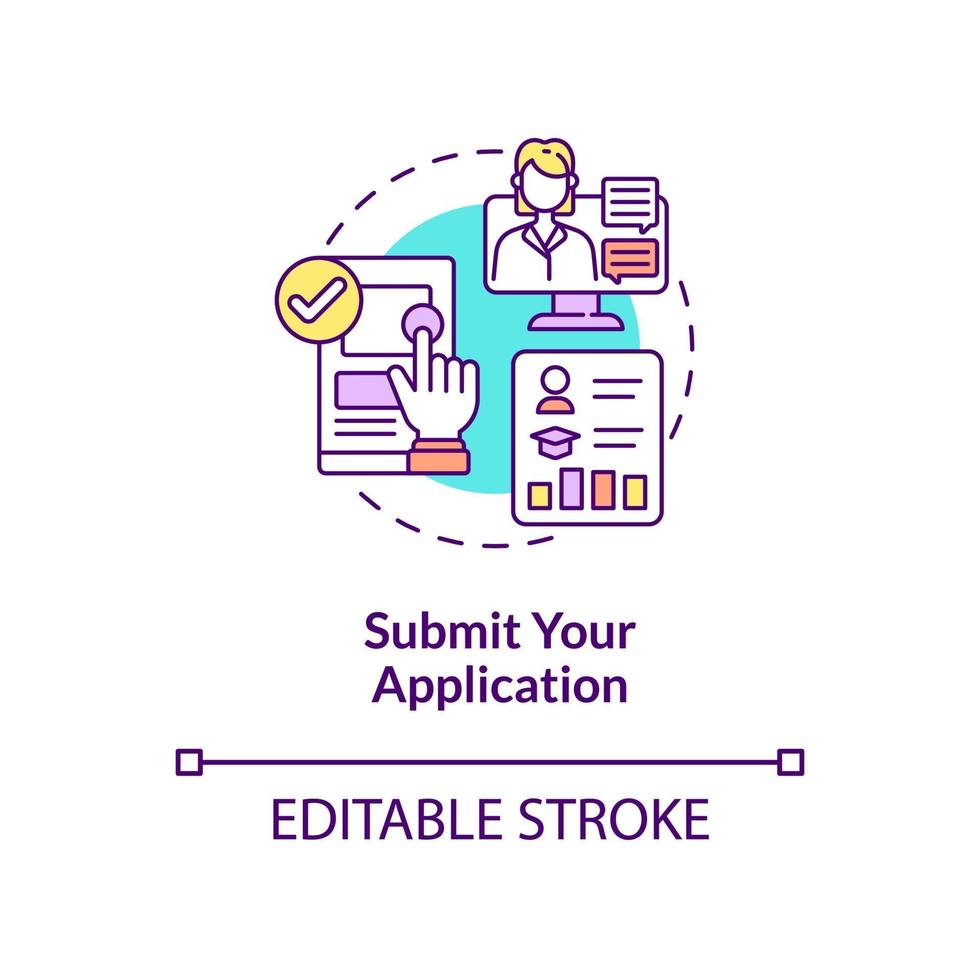 Submit application concept icon vector