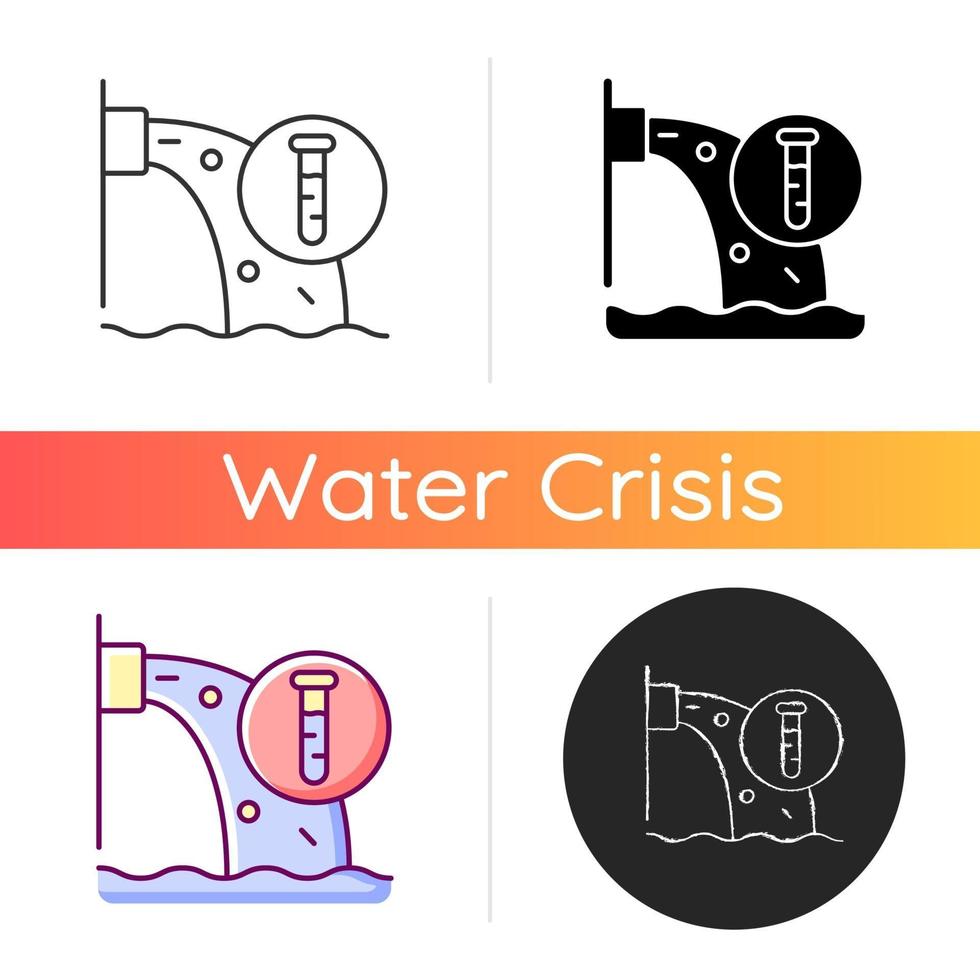 Water pollution control icon vector