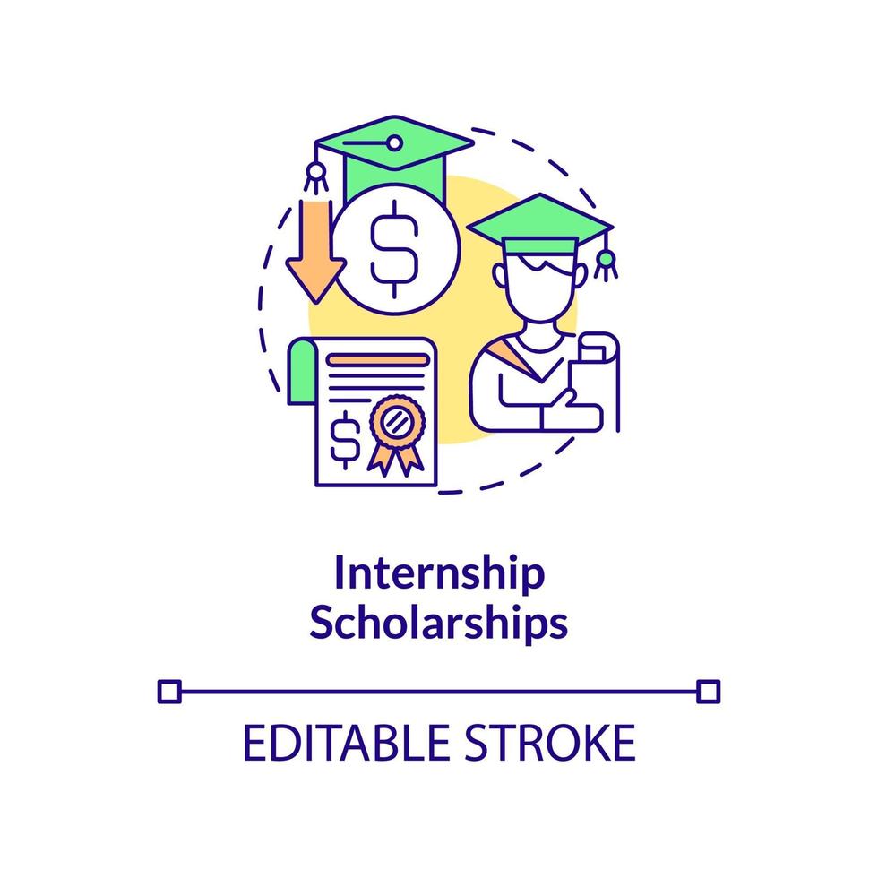 Internship scholarships concept icon vector