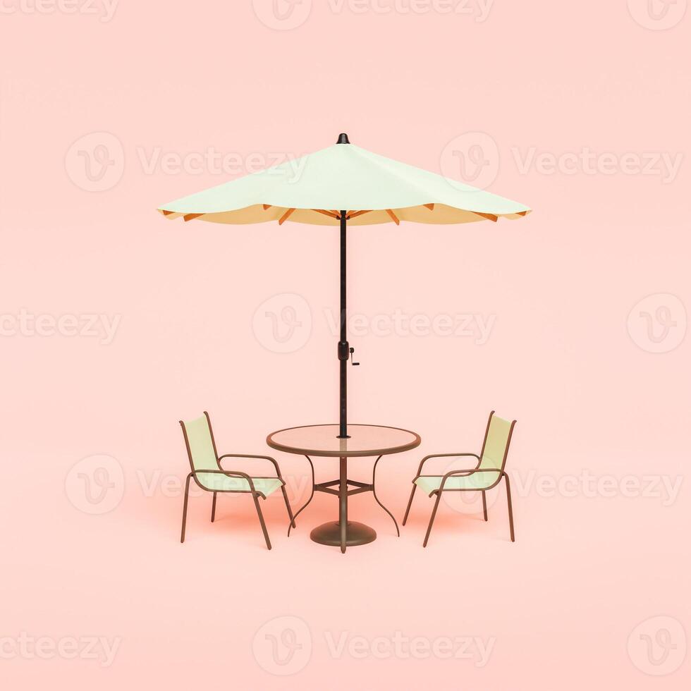 Minimal scene of terrace table photo