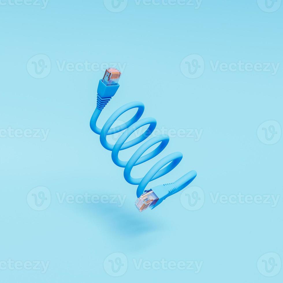 Coiled ethernet cable photo