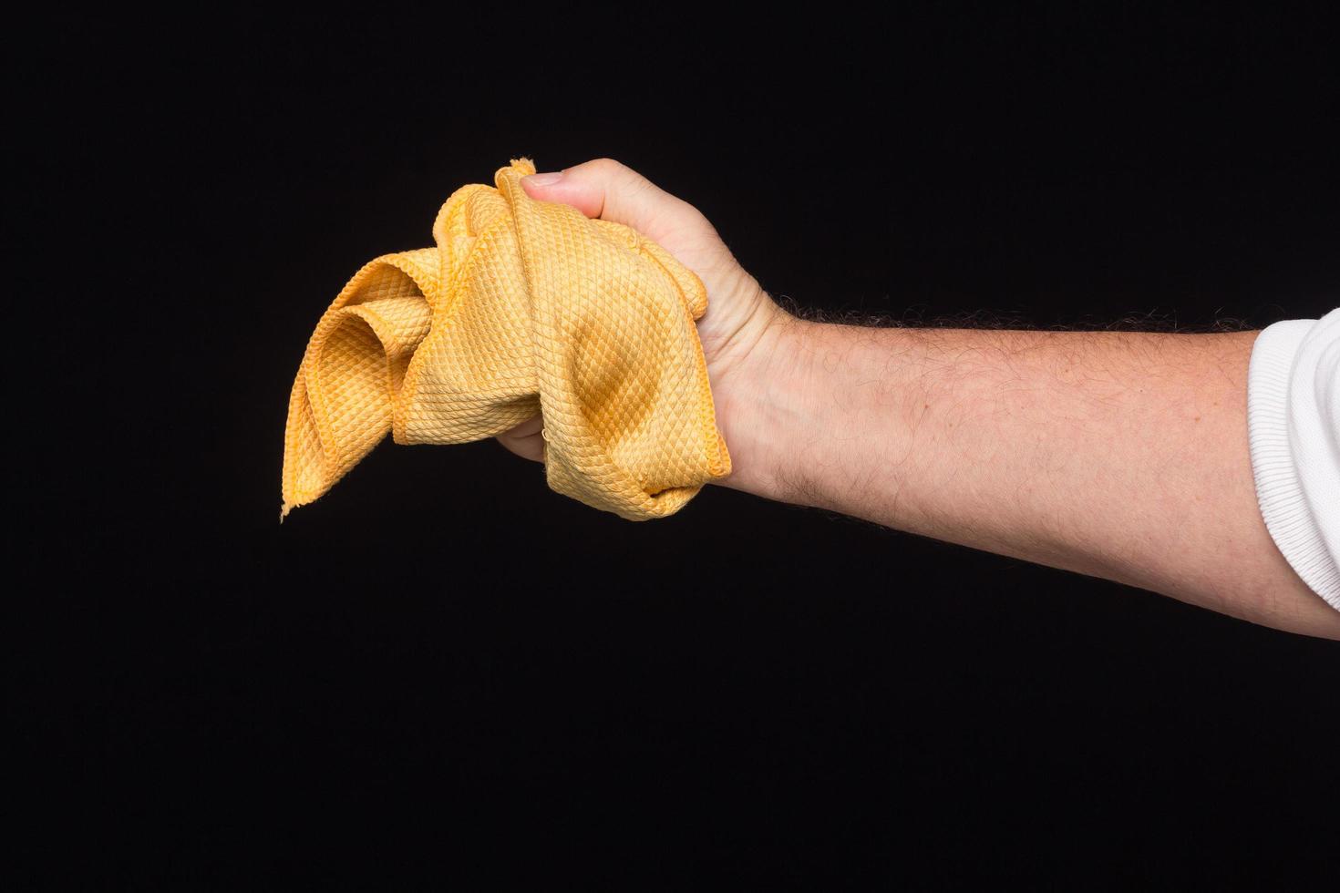 Cleaning cloth in one hand photo