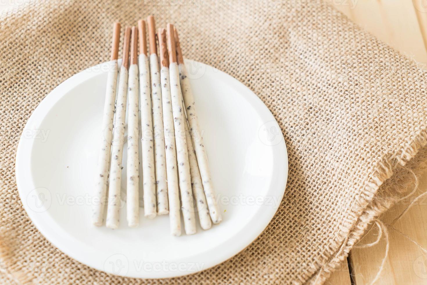 Biscuit stick with cookie and cream flavored photo