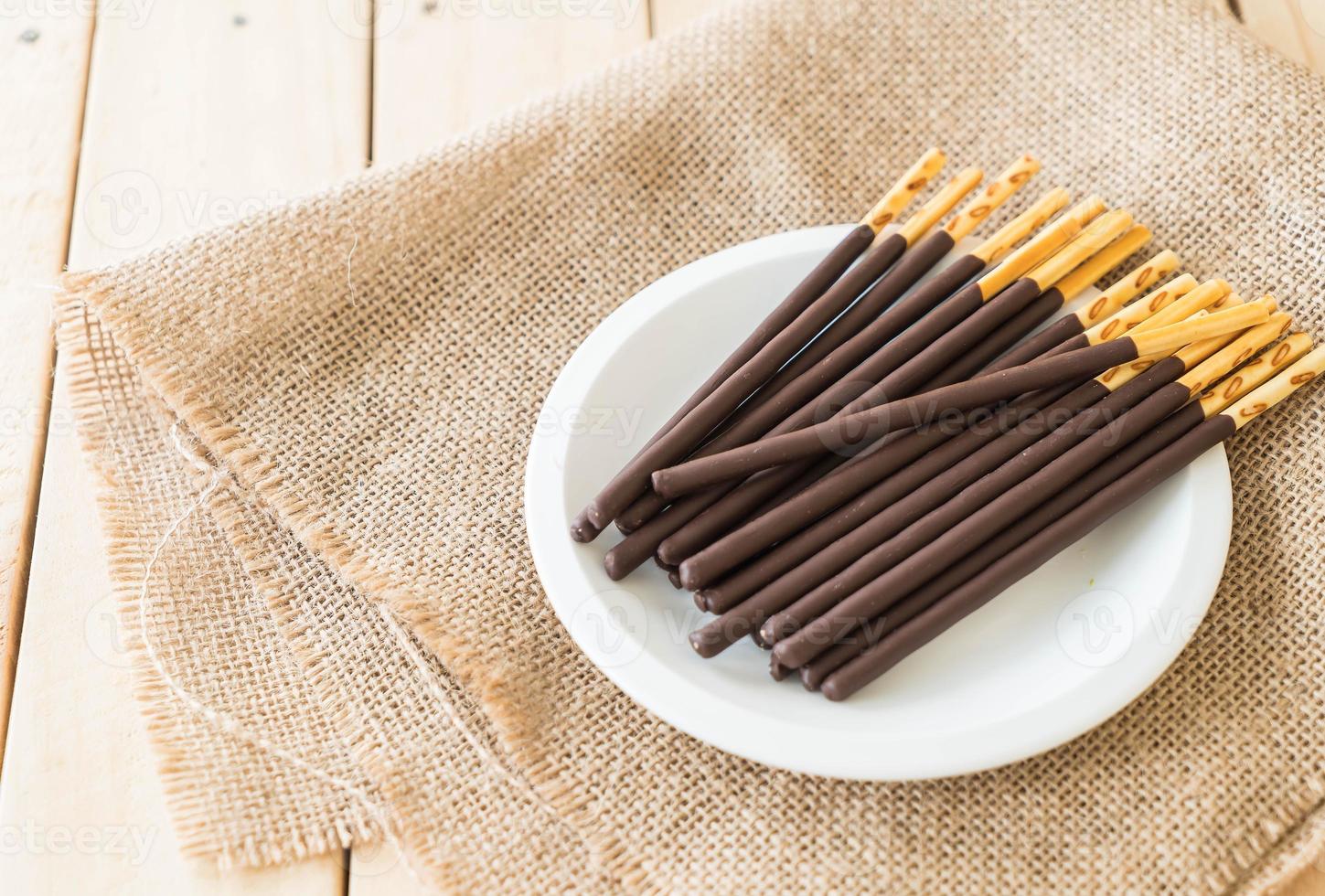 Biscuit stick with chocolate flavored photo