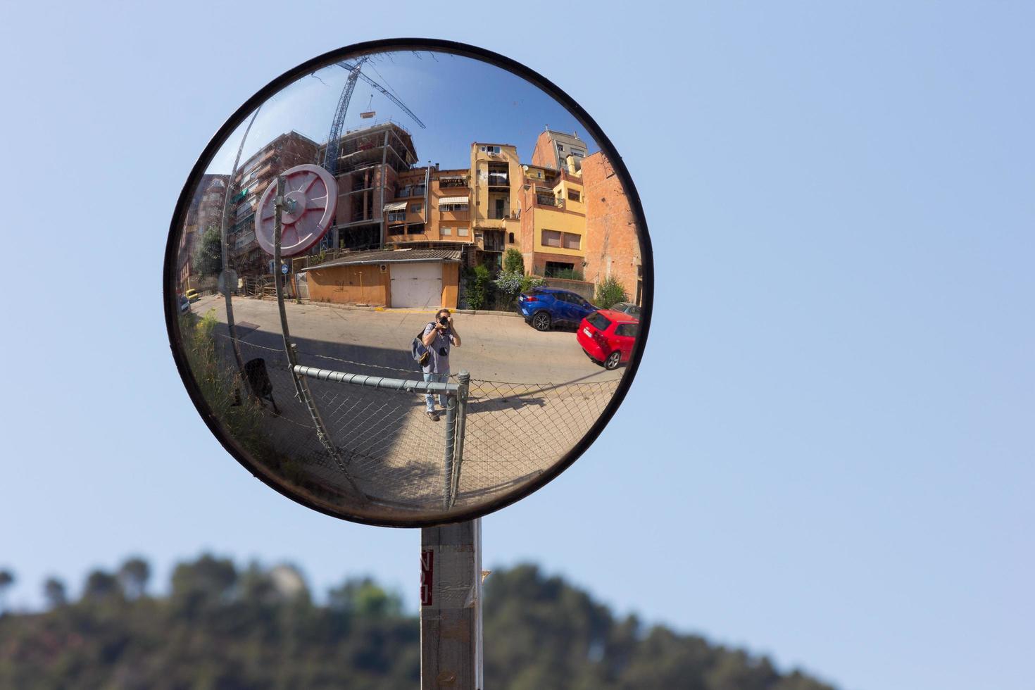 Mirrors for drivers to see around corners photo