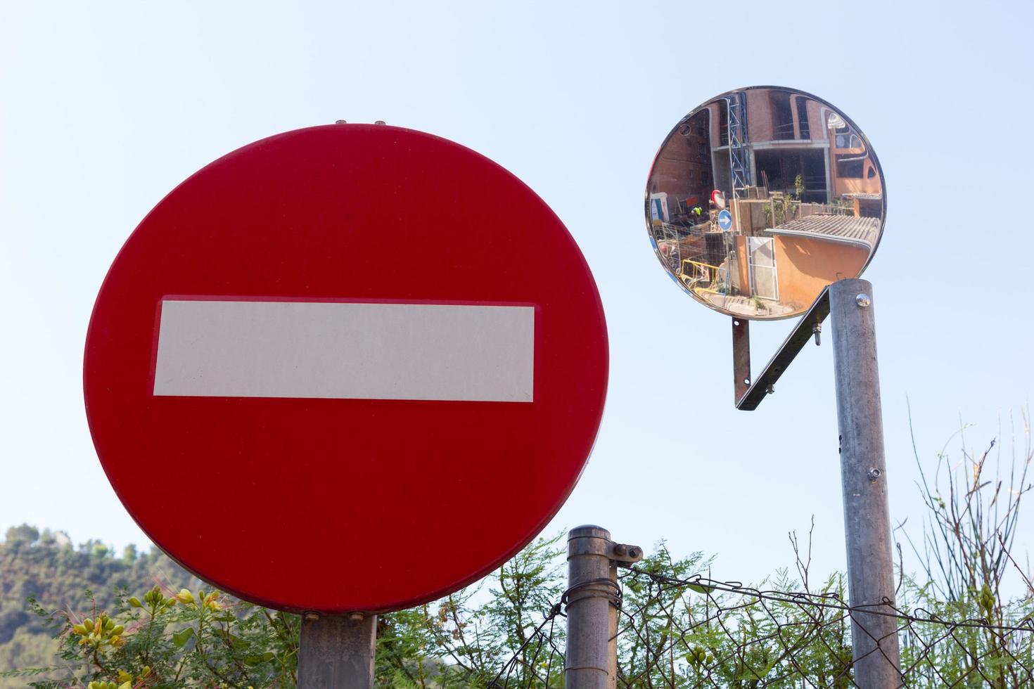 Traffic signs in the city photo