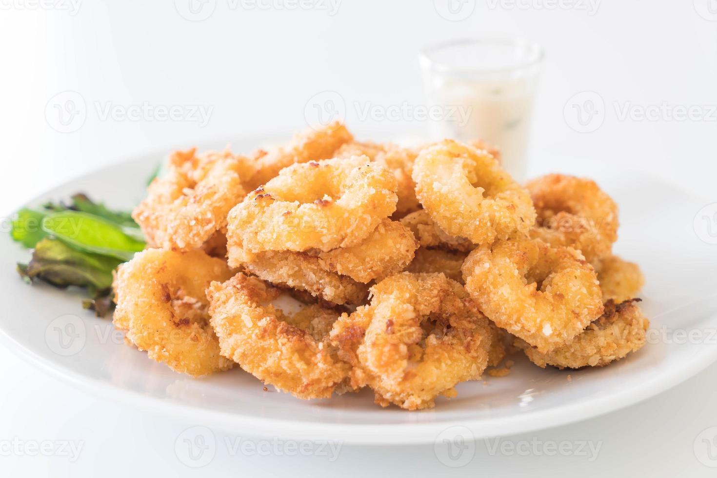 Fried squid calamari rings photo