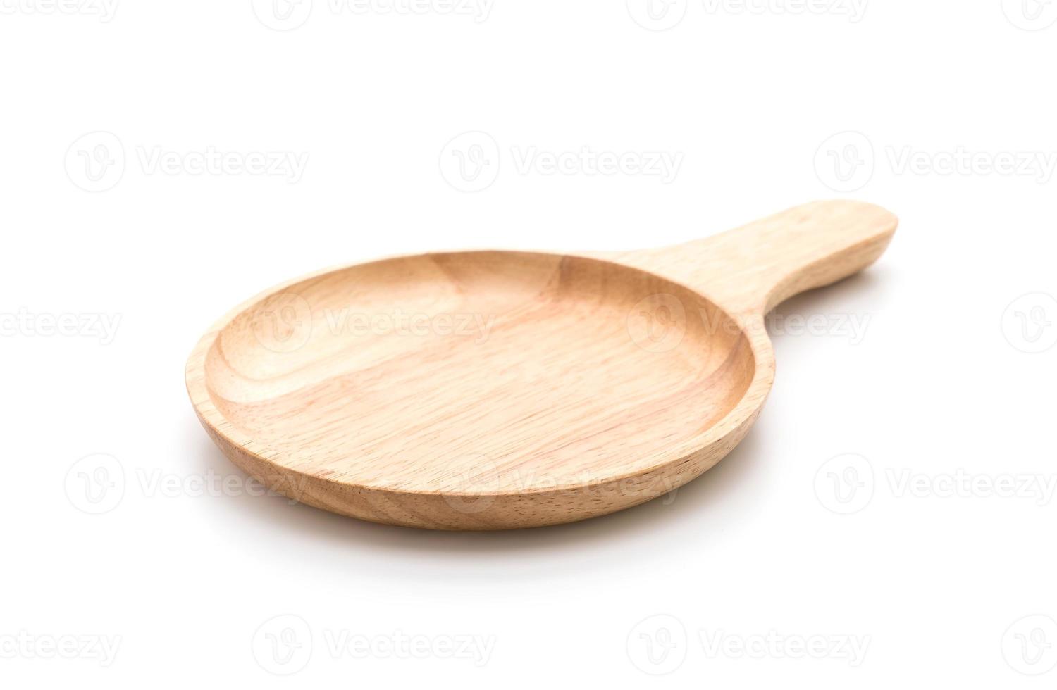 Wood plate on white background photo