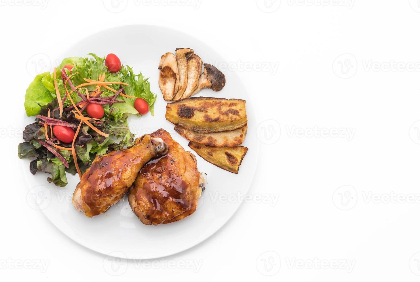 grilles chicken steak with teriyaki sauce photo