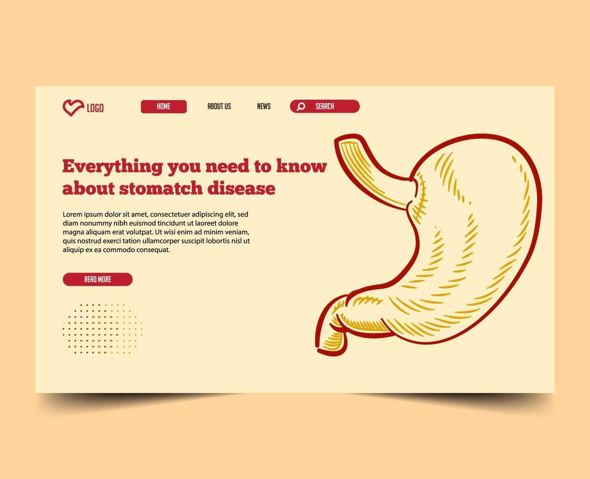 Minimal with illustration landing page web template vector