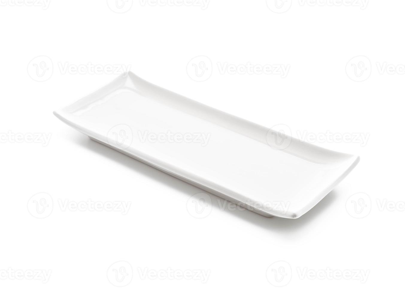 Empty plate on white background photo