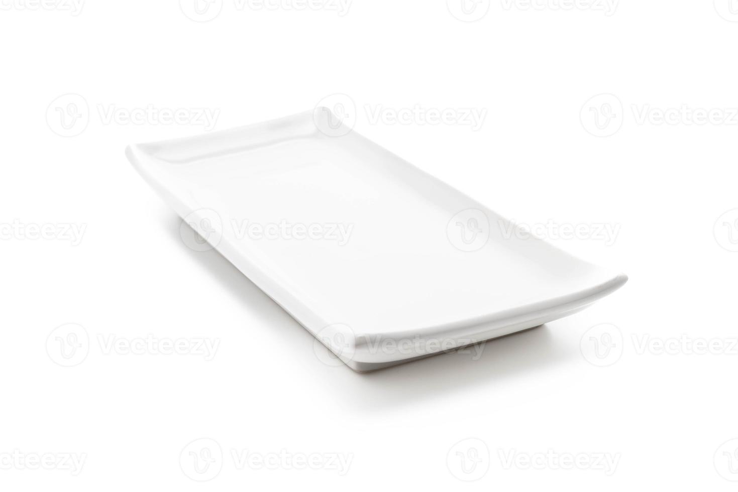 Empty plate on white background photo