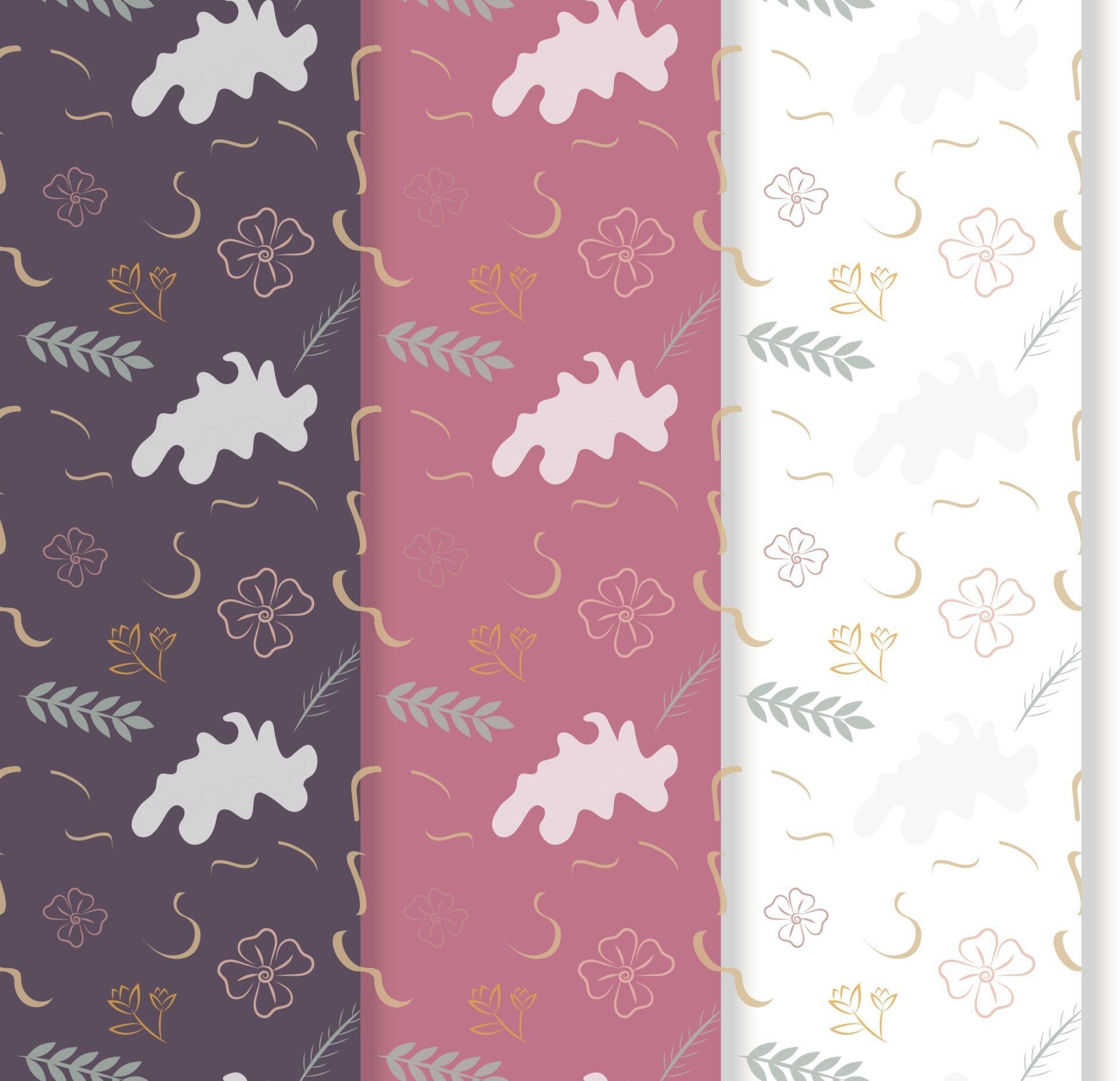 Download set of seamless floral patterns 3040725 Vector Art at Vecteezy