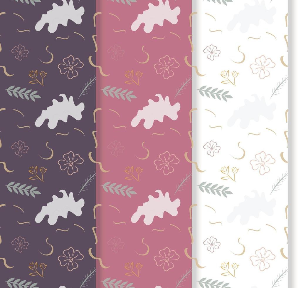 set of seamless floral patterns vector