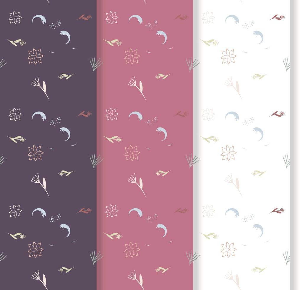 set of seamless floral patterns vector