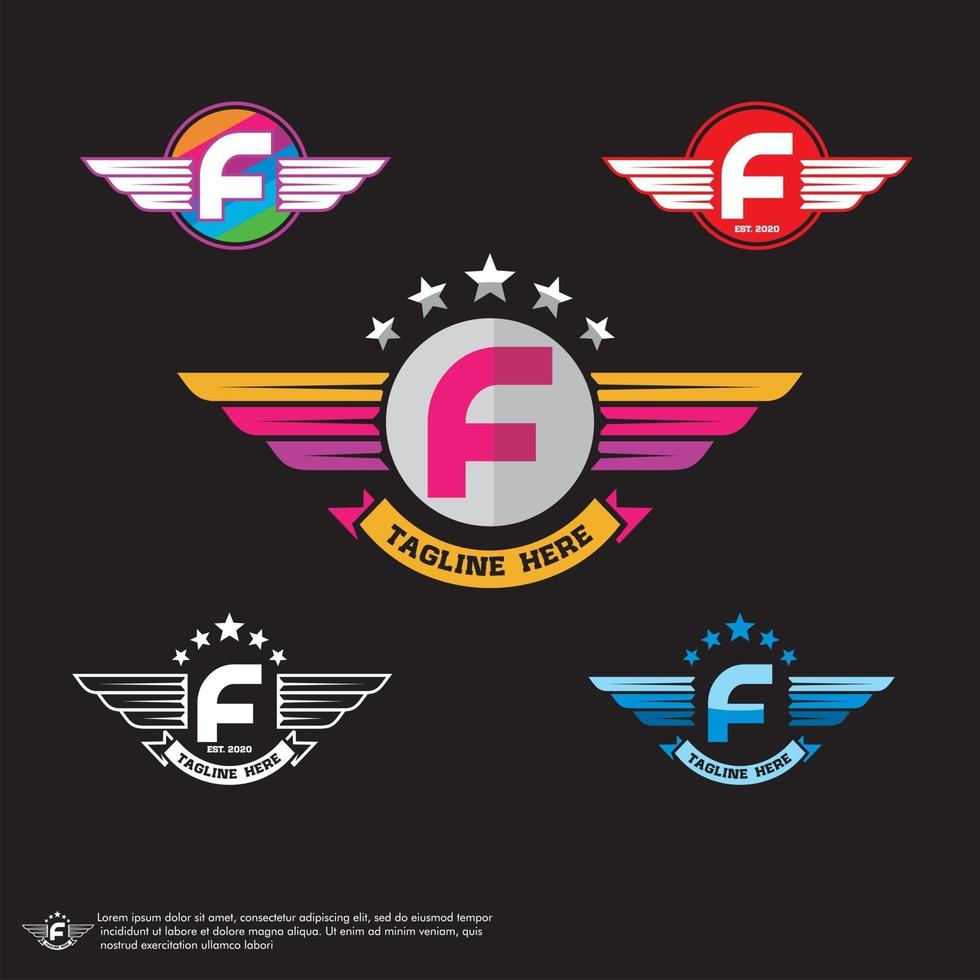 letra f logo vector set