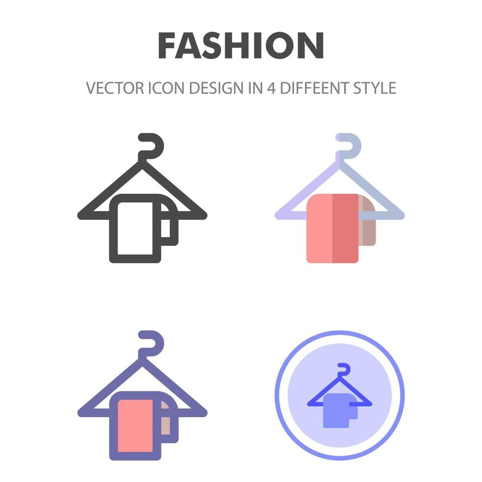 hanger fashion icon design in 4 different style set vector