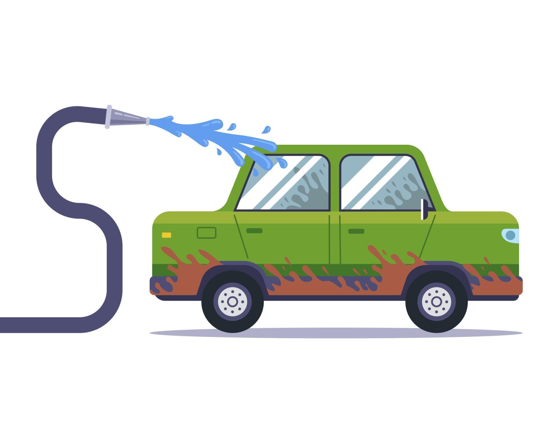 wash a very dirty car with a hose. 3040843 Vector Art at Vecteezy